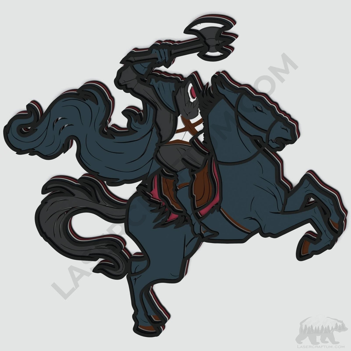 3dRose Grußkarten-Set 'Headless Horseman' - 12 Blanko-Karten Mit Umschlägen (14x14cm)