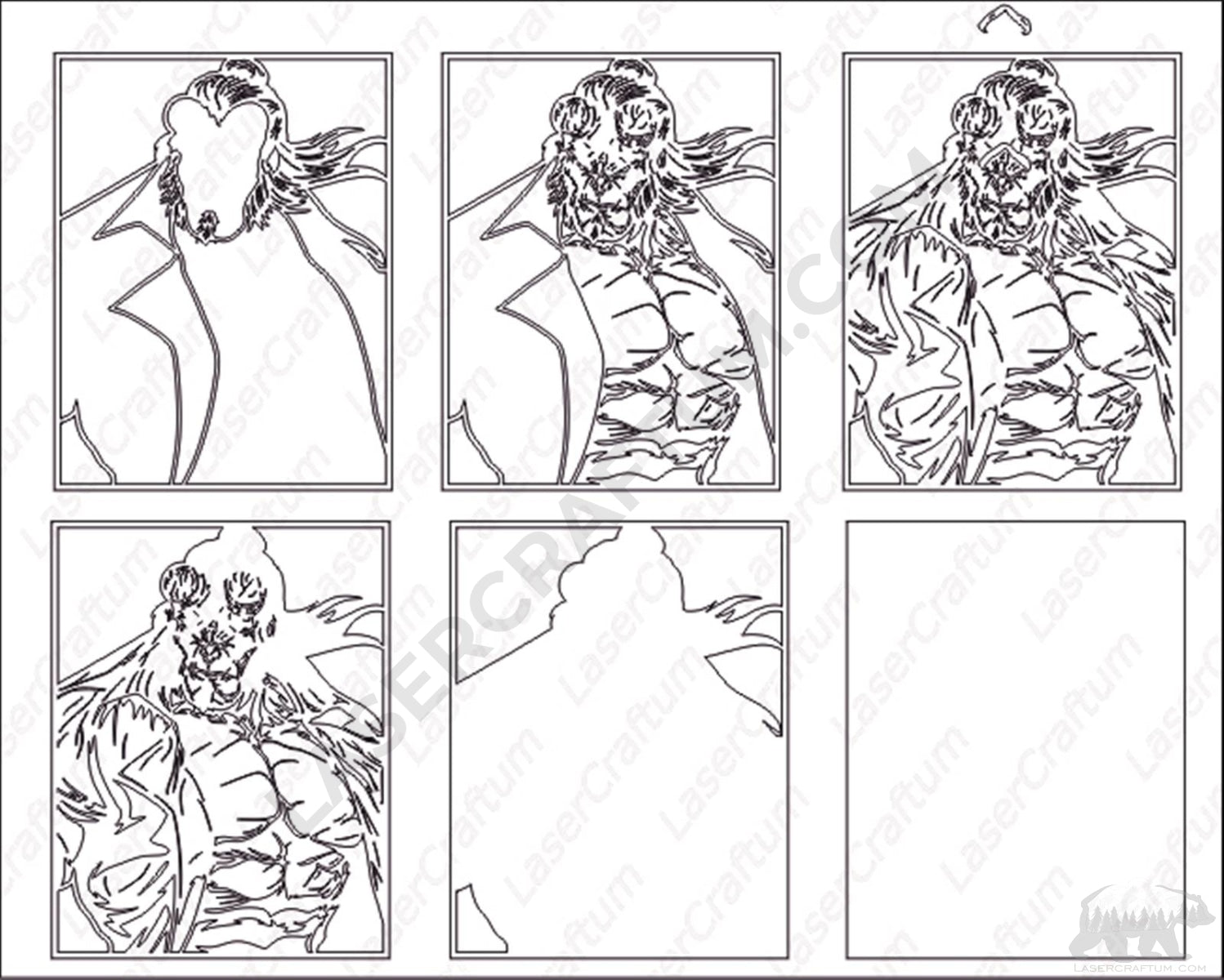 Hellboy Layered Design for cutting - LaserCraftum