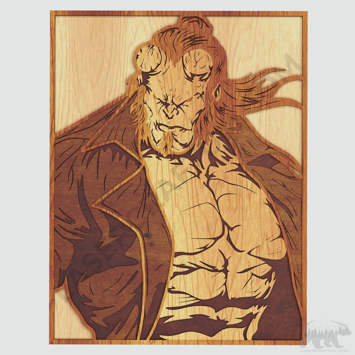 Hellboy Layered Design for cutting - LaserCraftum