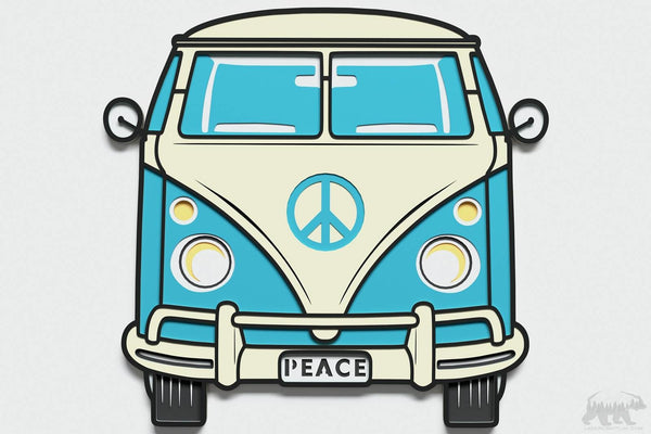 Hippie Bus Layered Design for cutting