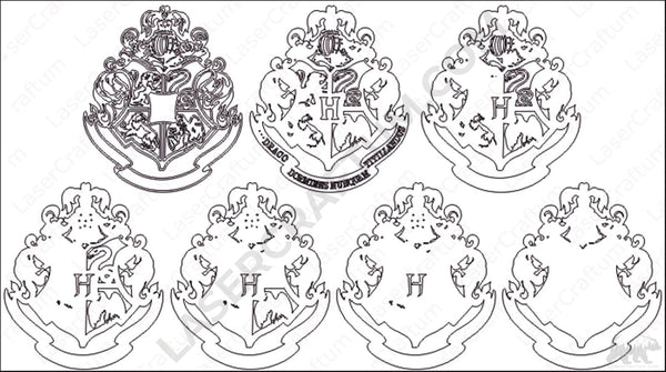 Hogwarts Crest Layered Design for cutting