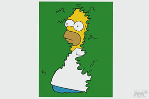 Homer in the bush Layered Design for cutting