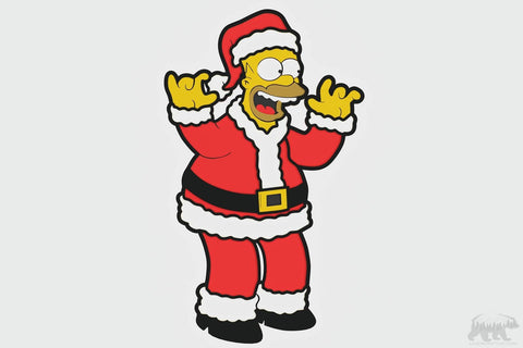 Homer Santa Claus Layered Design for cutting