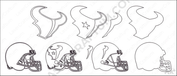 Houston Texans Pattern Houston Texans Layered Design for cutting - LaserCraftum