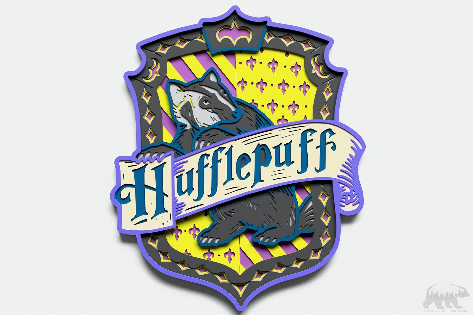 Hufflepuff Crest Layered Design for cutting