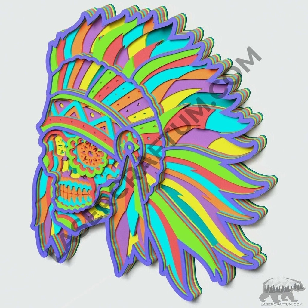 Indian Sugar Skull Layered Design For Cutting LaserCraftum indian-sugar-skull-layered-design-for-cutting-lasercraftum