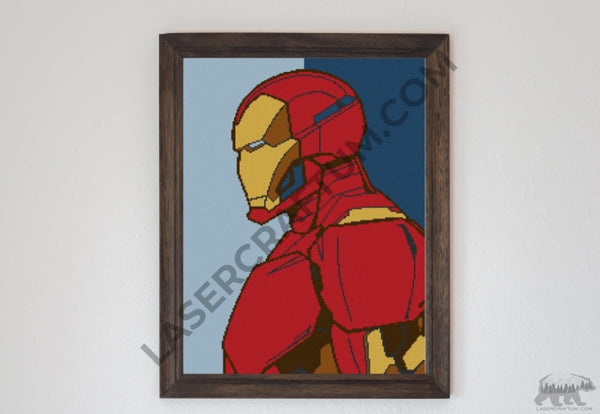 Iron Man Profile Cross Stitch PDF Pattern - LaserCraftum