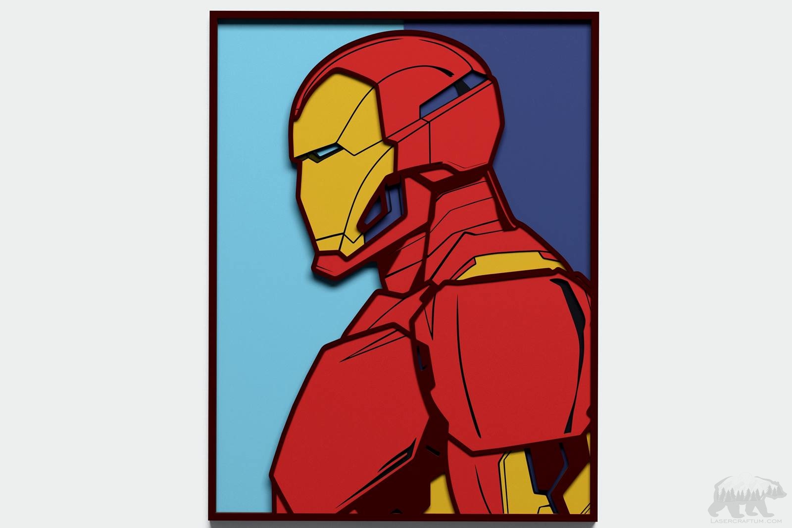 Iron Man Profile Layered Design for cutting