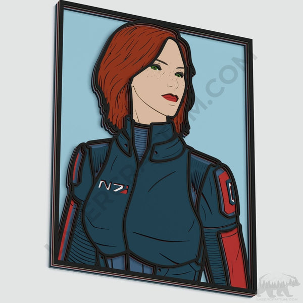 Jane Shepard (Mass Effect) Layered Design for cutting