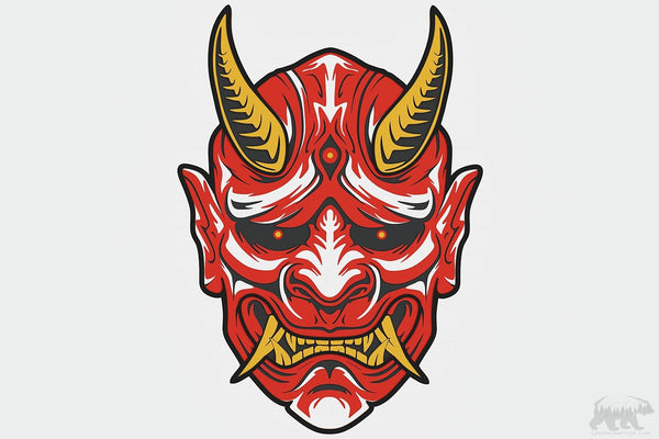 Japan Oni Mask Layered Design for cutting