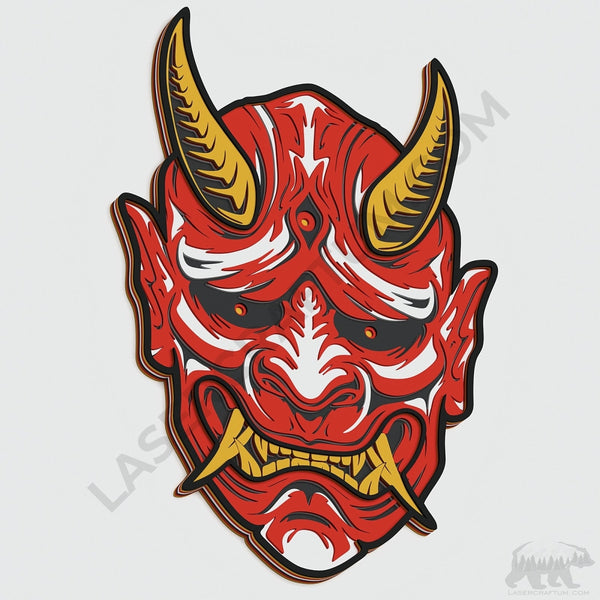 Japan Oni Mask Layered Design for cutting