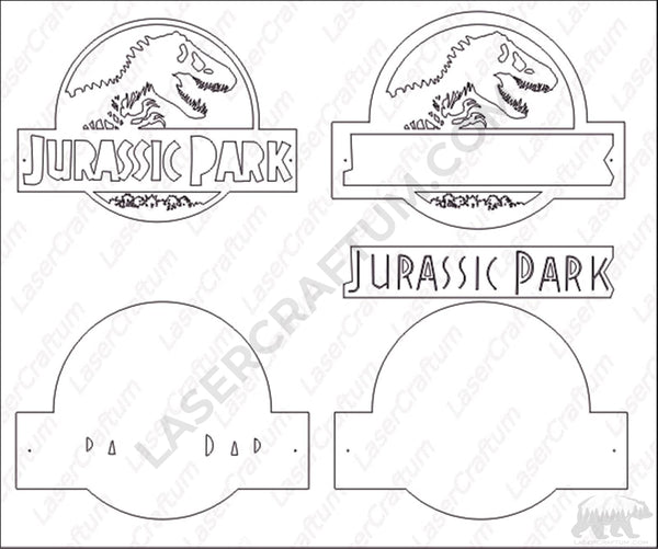 Jurassic Park Logo Layered Design for cutting