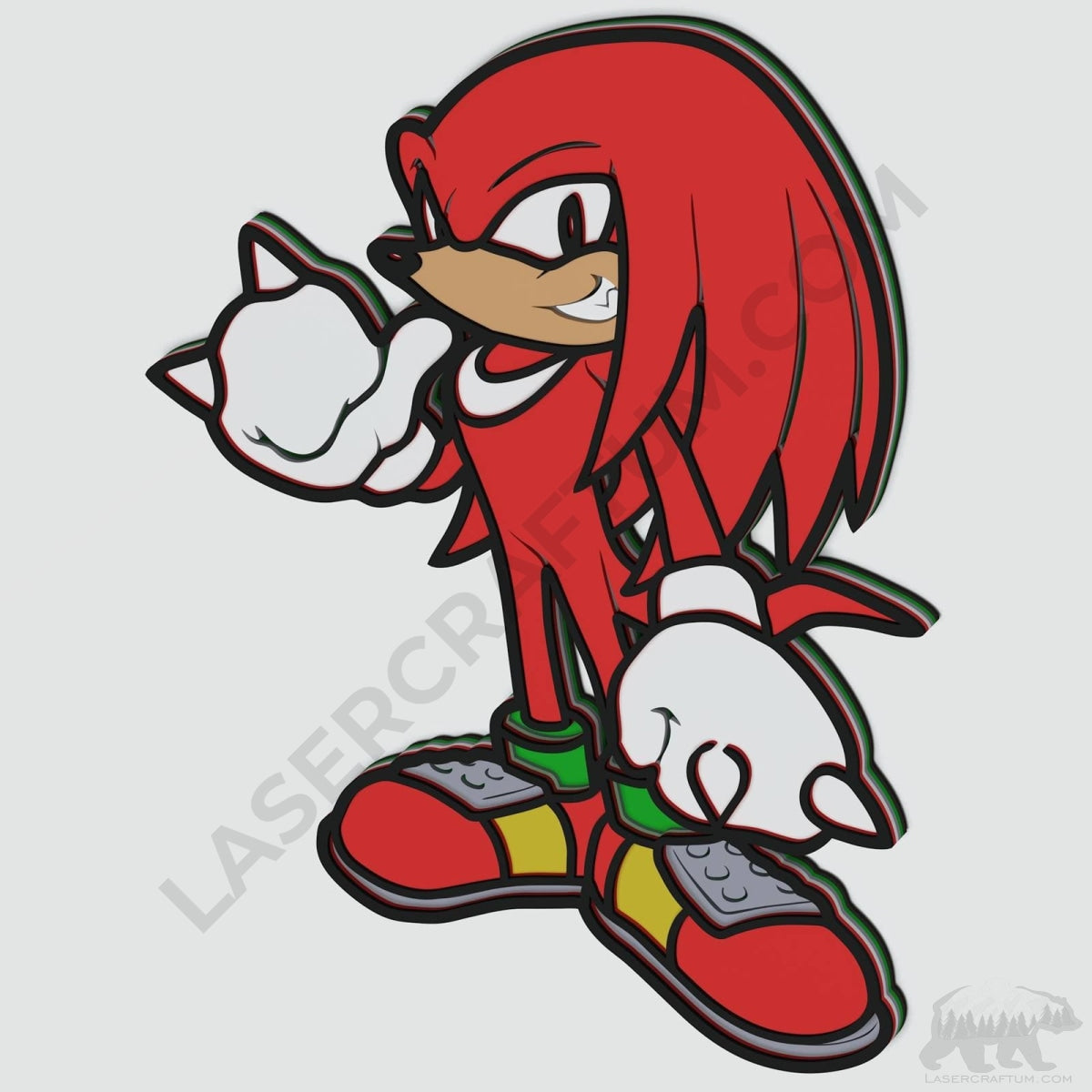 Knuckles Graphics Knuckles Layered Design for cutting - LaserCraftum