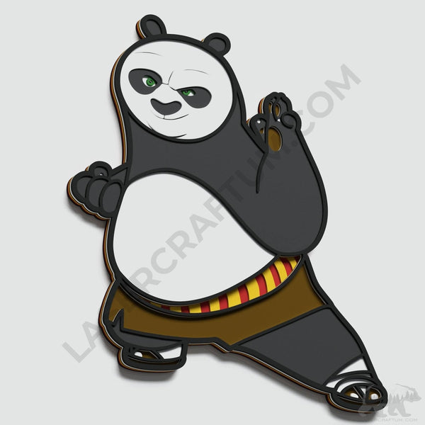 Kung Fu Panda. Free Layered Design for cutting