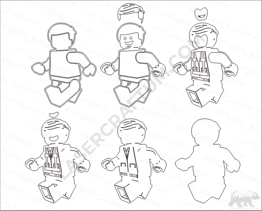 Lego Guy Layered Design for cutting - LaserCraftum