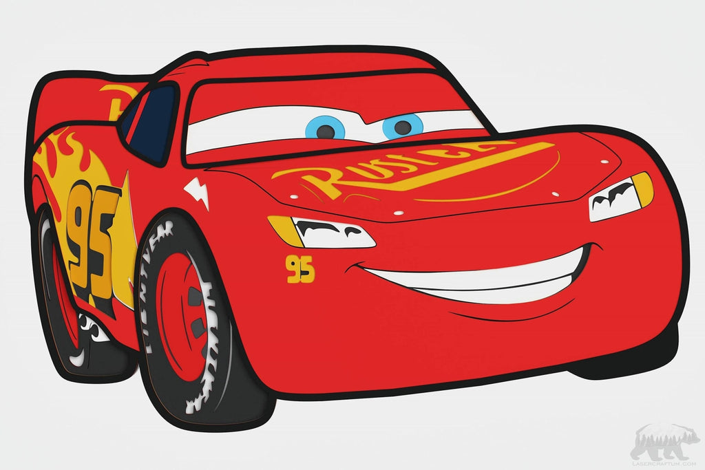Lightning McQueen Layered Design for cutting LaserCraftum