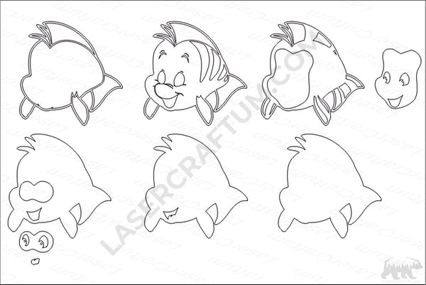 Little Mermaid Characters Layered Design for cutting