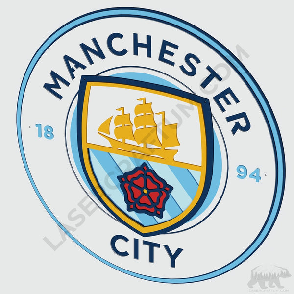 Manchester City Logo Layered Design for cutting