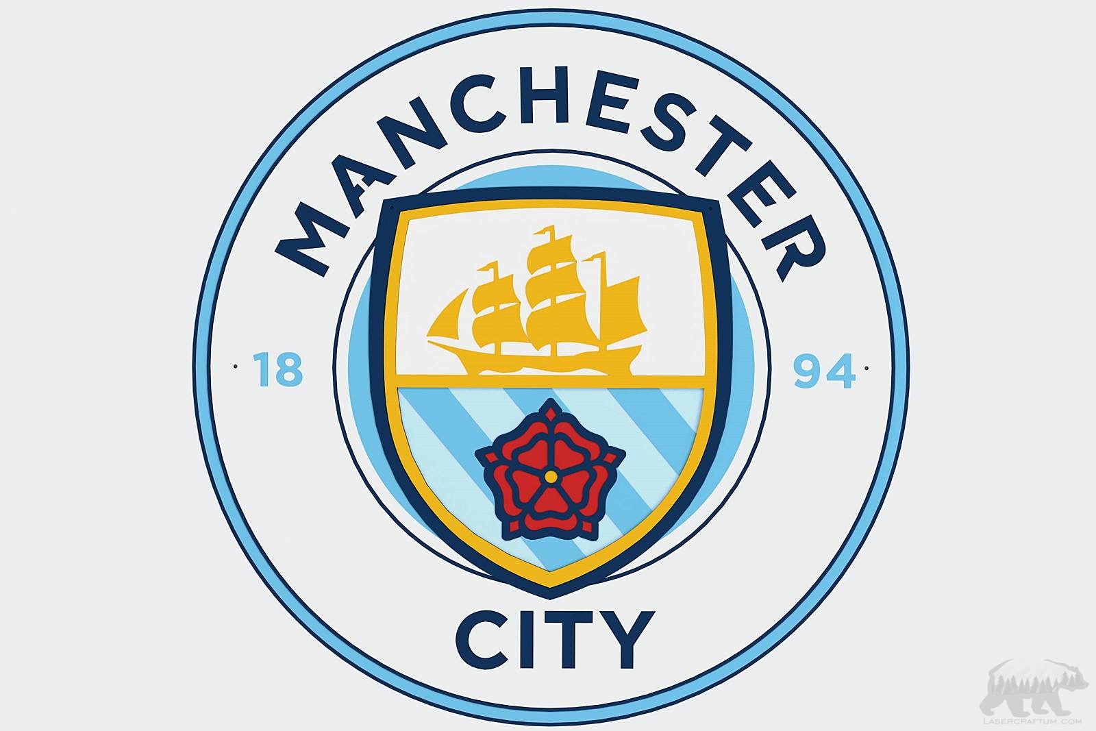 Manchester City Logo Layered Design for cutting