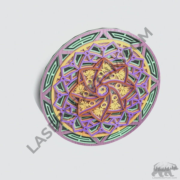 Mandala #1 Multilayer Design for cutting - LaserCraftum