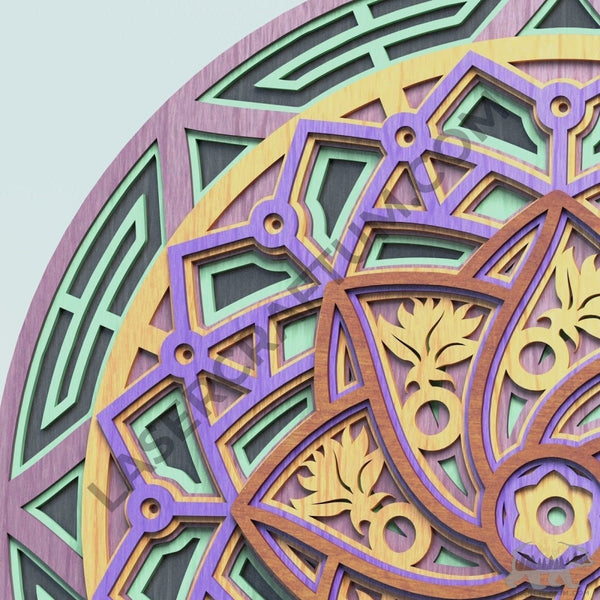 Mandala #1 Multilayer Design for cutting - LaserCraftum