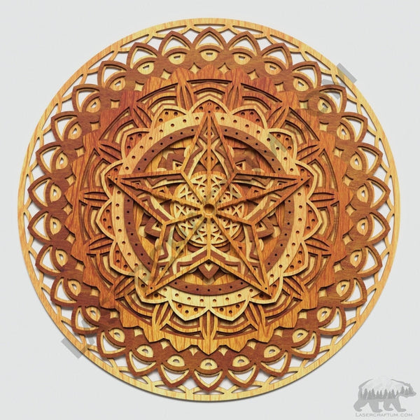 Mandala #8 Multilayer Design for cutting - LaserCraftum