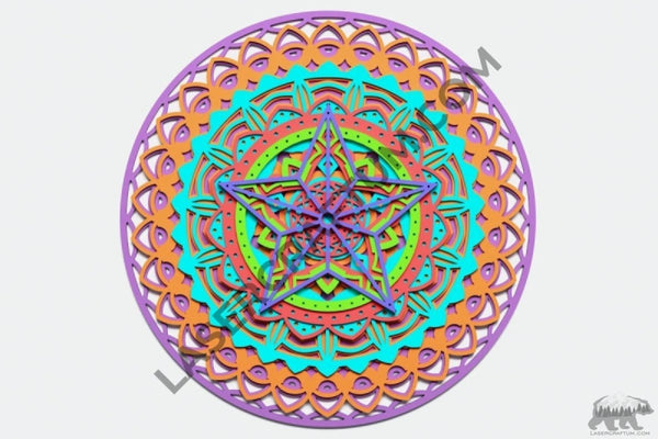 Mandala #8 Multilayer Design for cutting - LaserCraftum