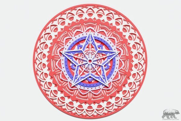 Mandala #8 Multilayer Design for cutting - LaserCraftum