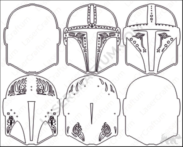 Mandalorian Helmet Layered Design for cutting