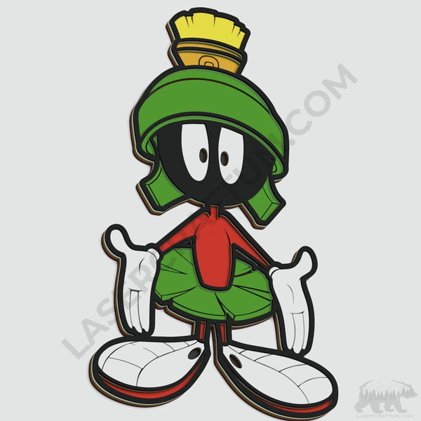 Marvin the Martian Layered Design for cutting - LaserCraftum