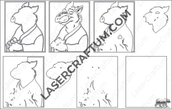 Master Splinter Designs Master Splinter Layered Design for cutting - LaserCraftum