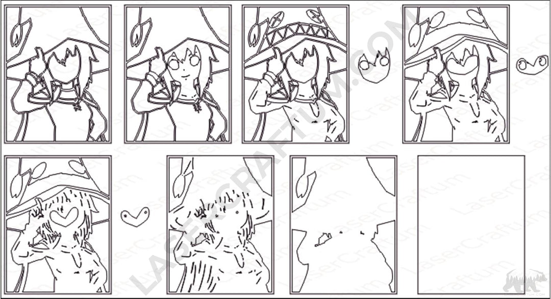 Megumin Layered Design for cutting - LaserCraftum