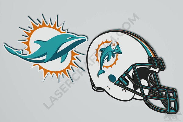 Miami Dolphins Layered Design for cutting