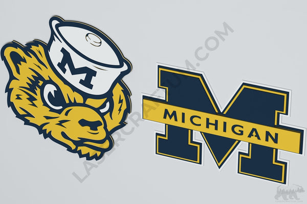 Michigan Wolverines Layered Design for cutting