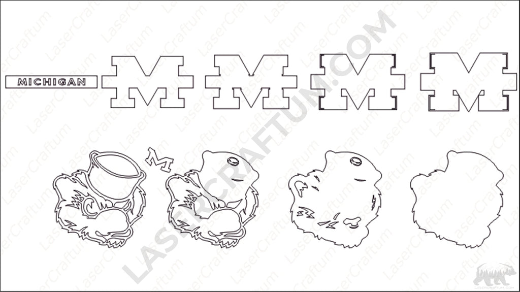 Michigan Wolverines Layered Design for cutting LaserCraftum