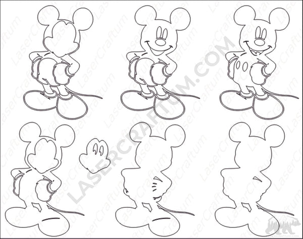 Mickey Mouse Layered Design for cutting