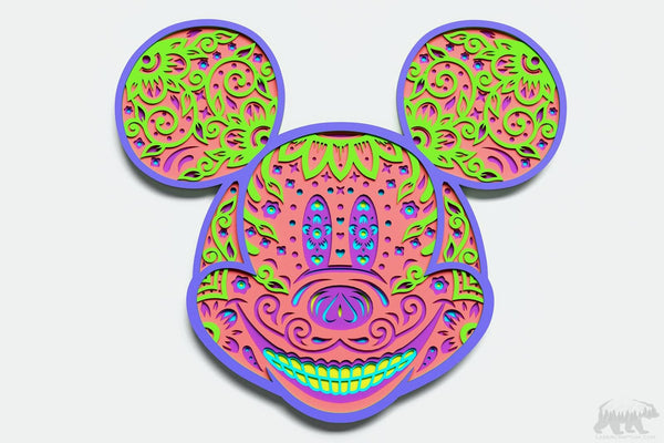 Mickey Mouse Sugar Skull Layered Design for cutting