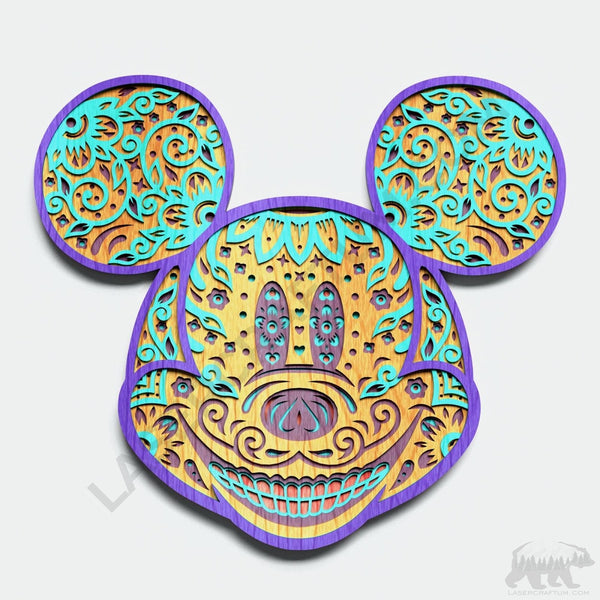 Mickey Mouse Sugar Skull Layered Design for cutting