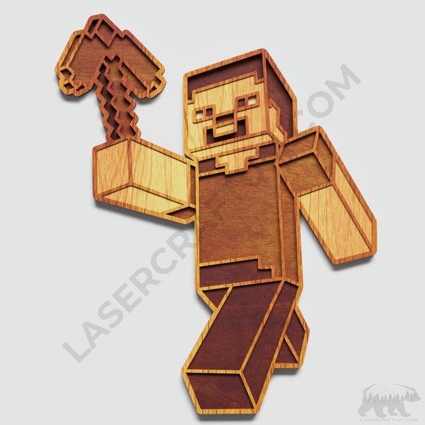 Minecraft Steve Layered Design for cutting - LaserCraftum