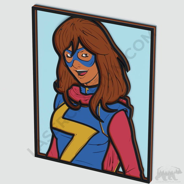 Miss Marvel Layered Design for cutting