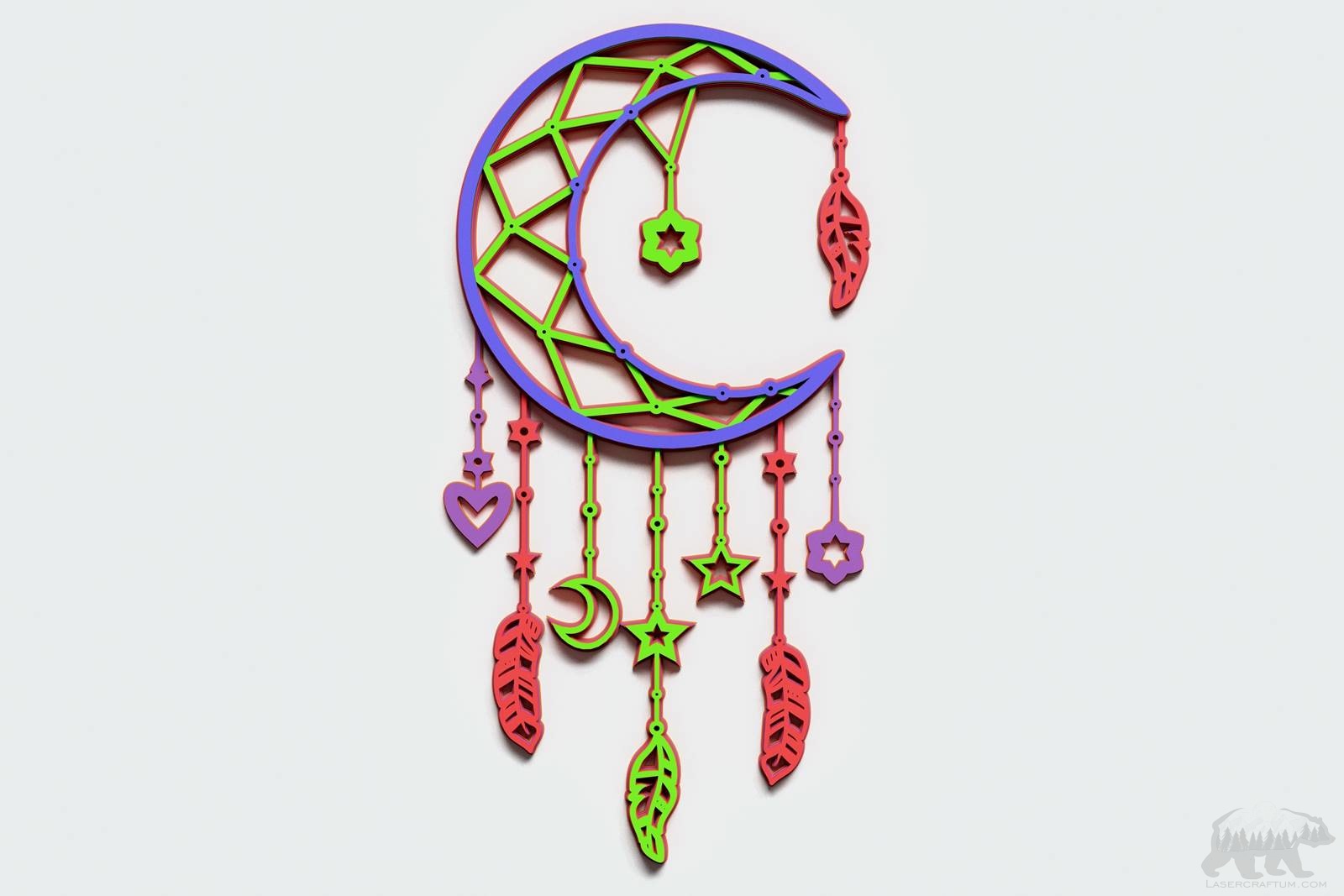 Moon Dream Catcher. Free Layered Design for cutting