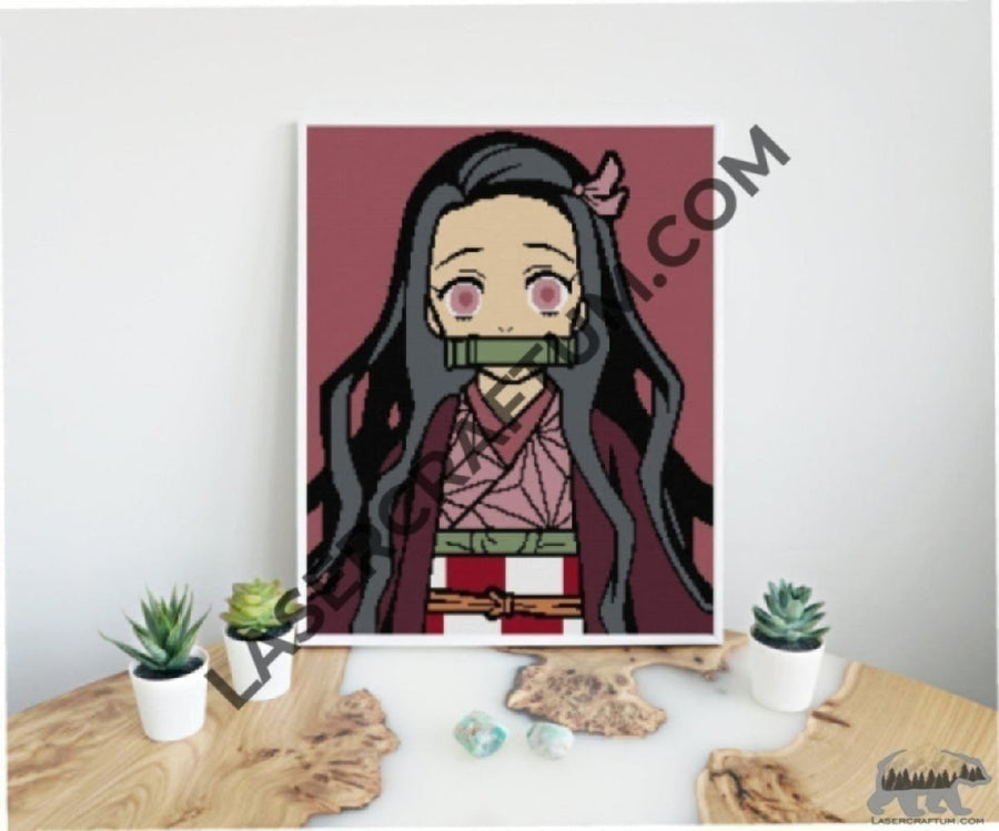 Nezuko Cross Stitch PDF Pattern - LaserCraftum