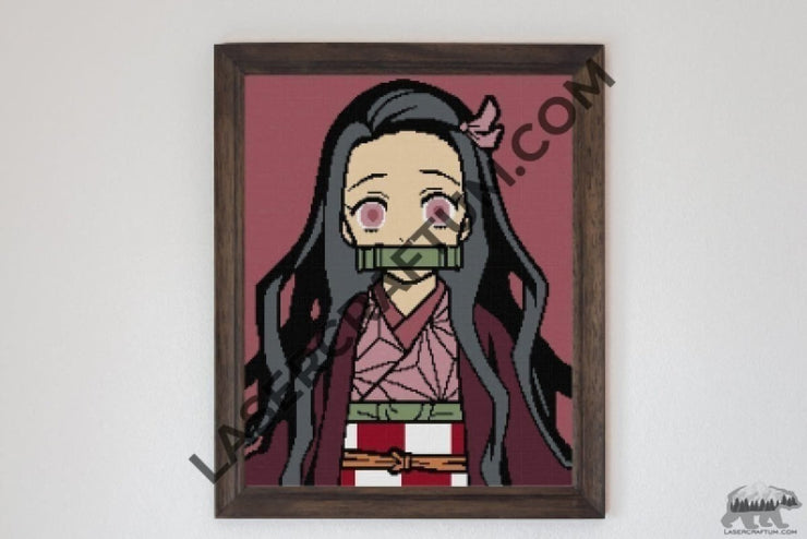 Nezuko Cross Stitch PDF Pattern - LaserCraftum