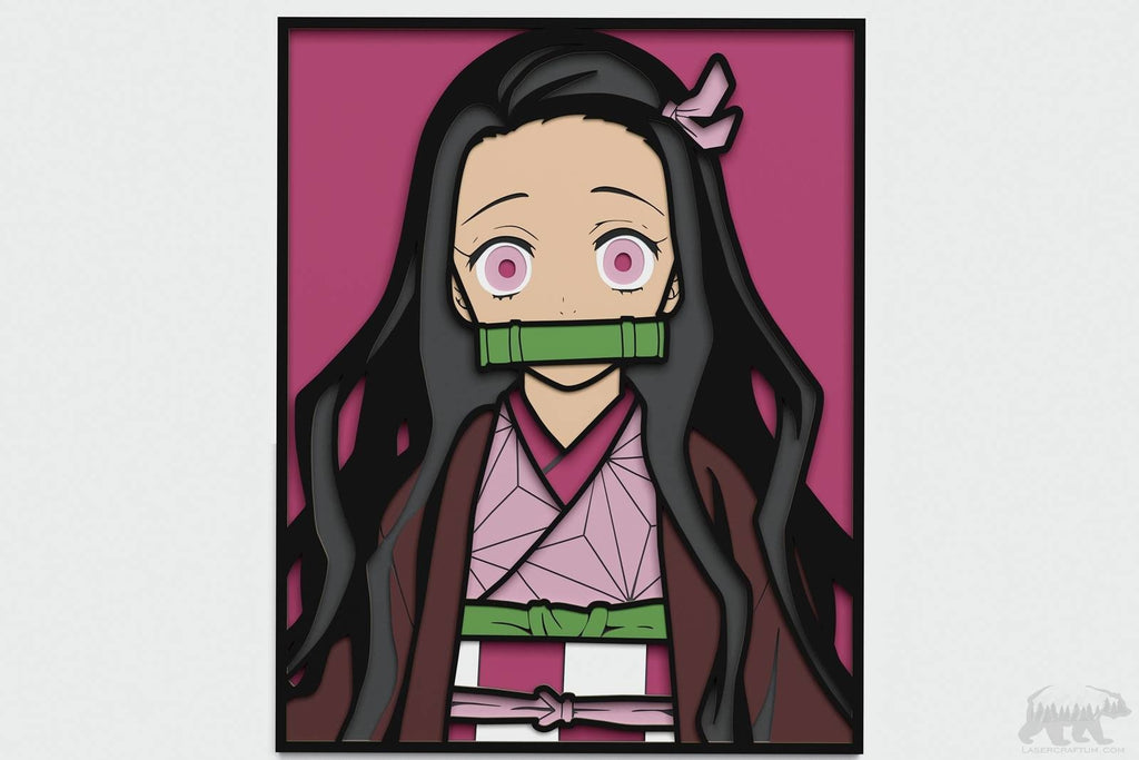 Nezuko Layout Nezuko (Demon Slayer) Layered Design for cutting - LaserCraftum