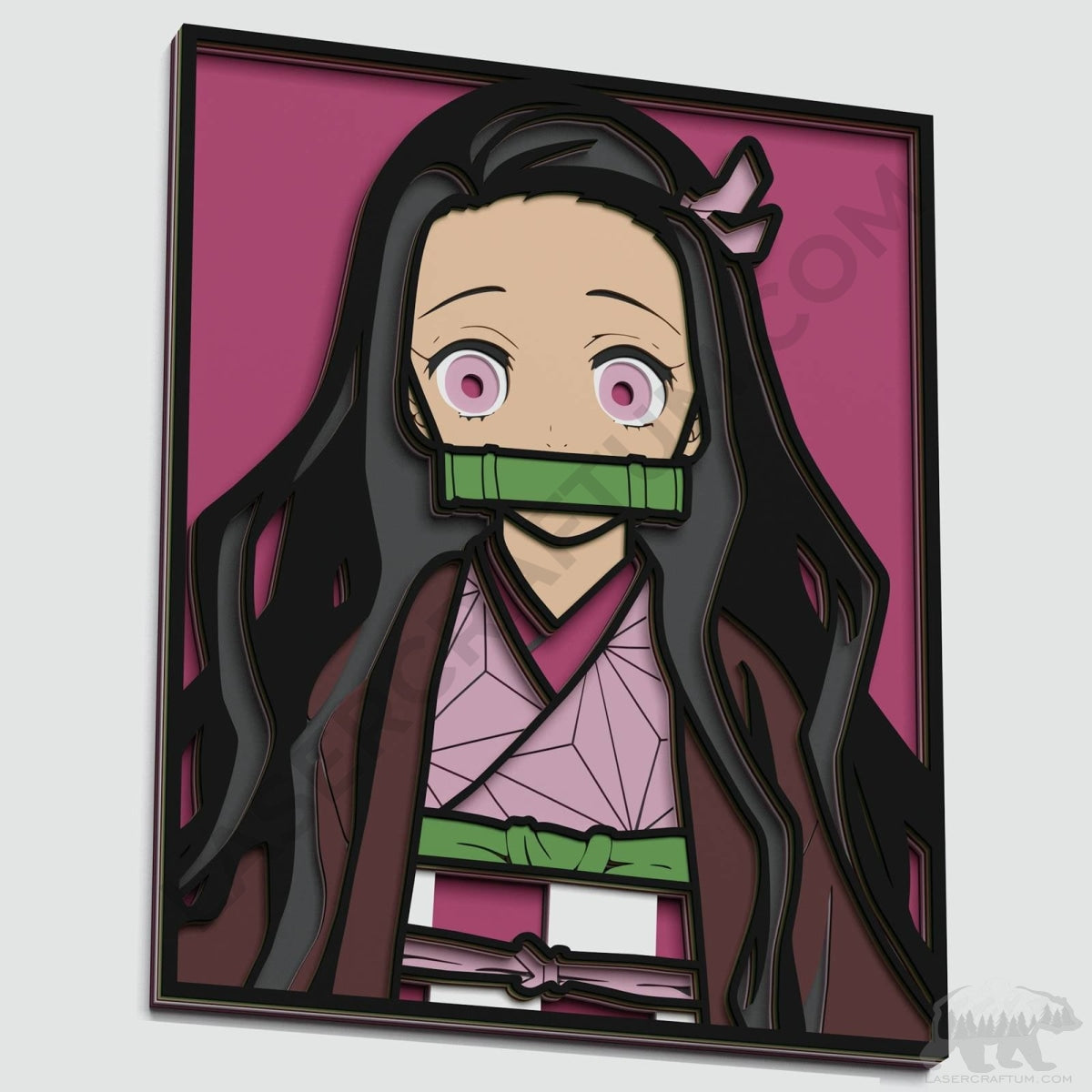 Nezuko (Demon Slayer) Layered Design for cutting - LaserCraftum