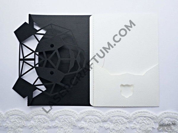 Panda envelope template for paper cutting - LaserCraftum