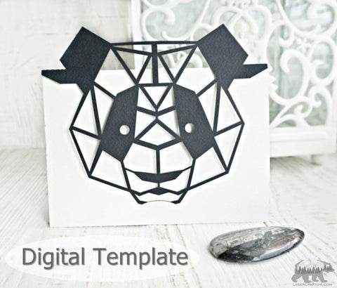 Panda envelope template for paper cutting - LaserCraftum