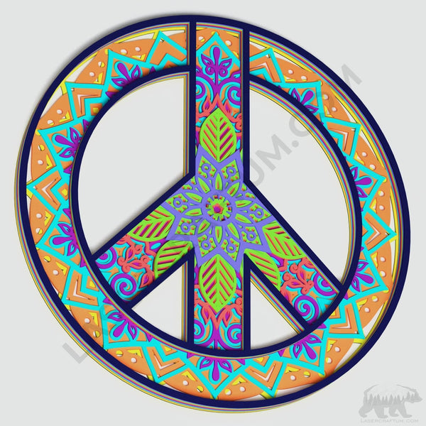 Peace Sign Layered Design for cutting