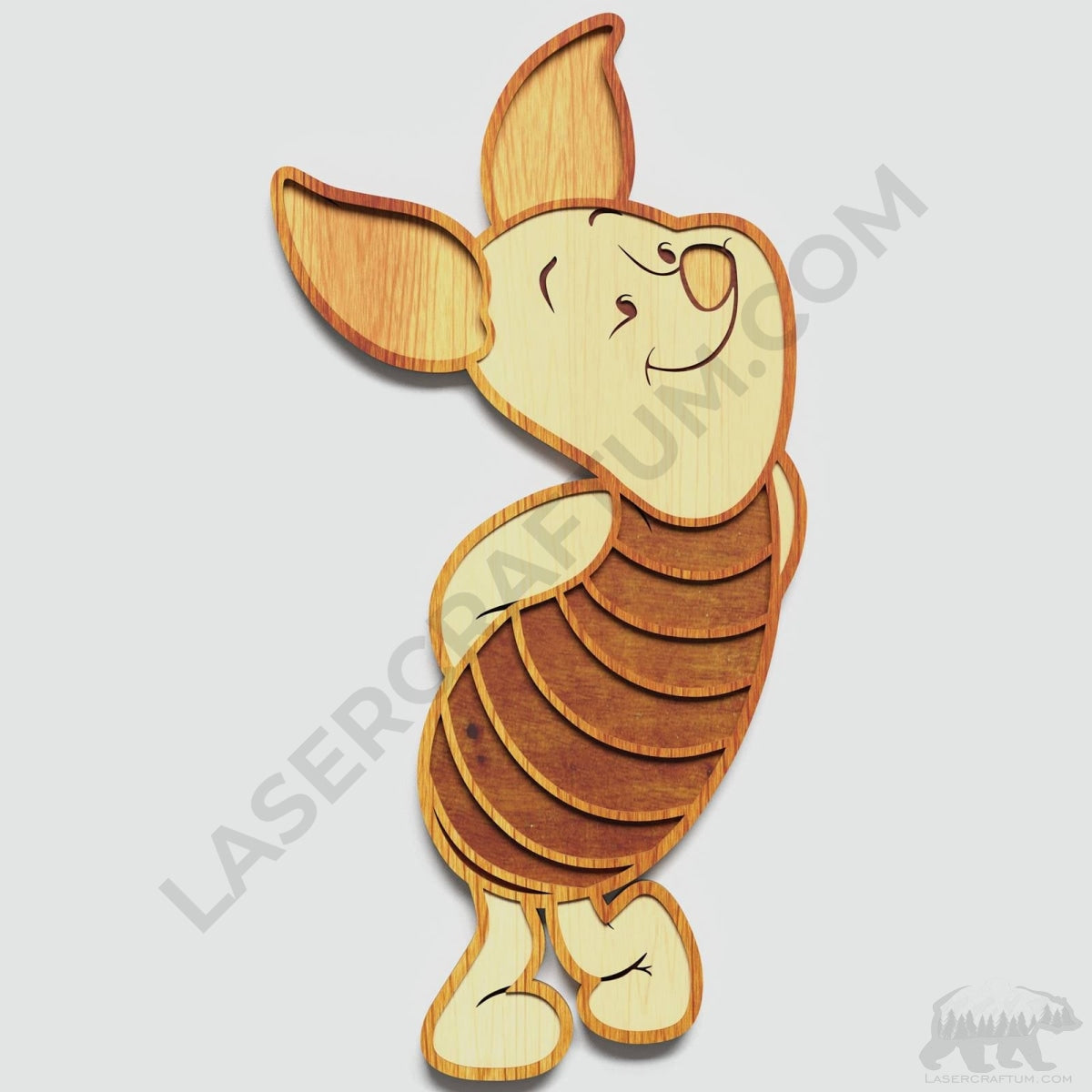 Piglet Layered Design for cutting - LaserCraftum