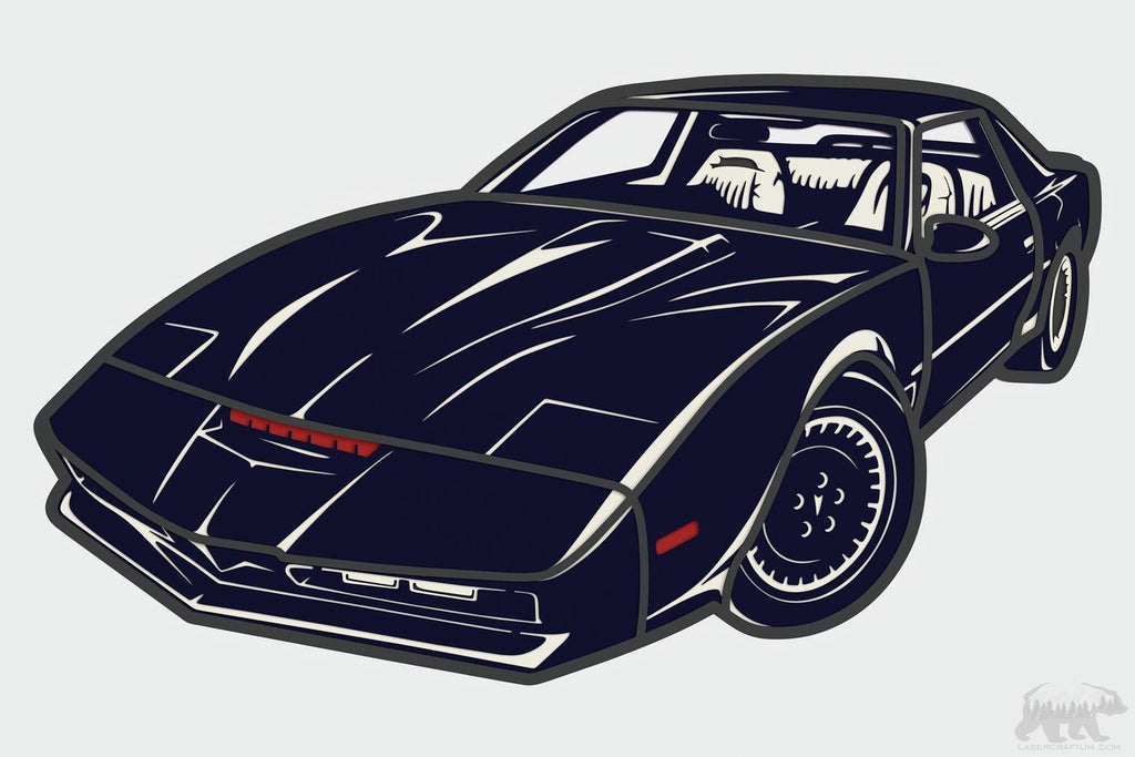 Pontiac Knight Rider Layered Design for cutting - LaserCraftum
